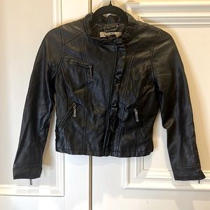 Indigo Saints Girls Youth M Faux Leather Black Jacket